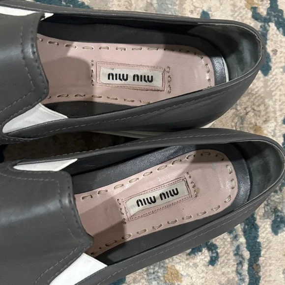 Miu Miu Gray and Silver Slip-On Sneakers - Picture 4 of 10